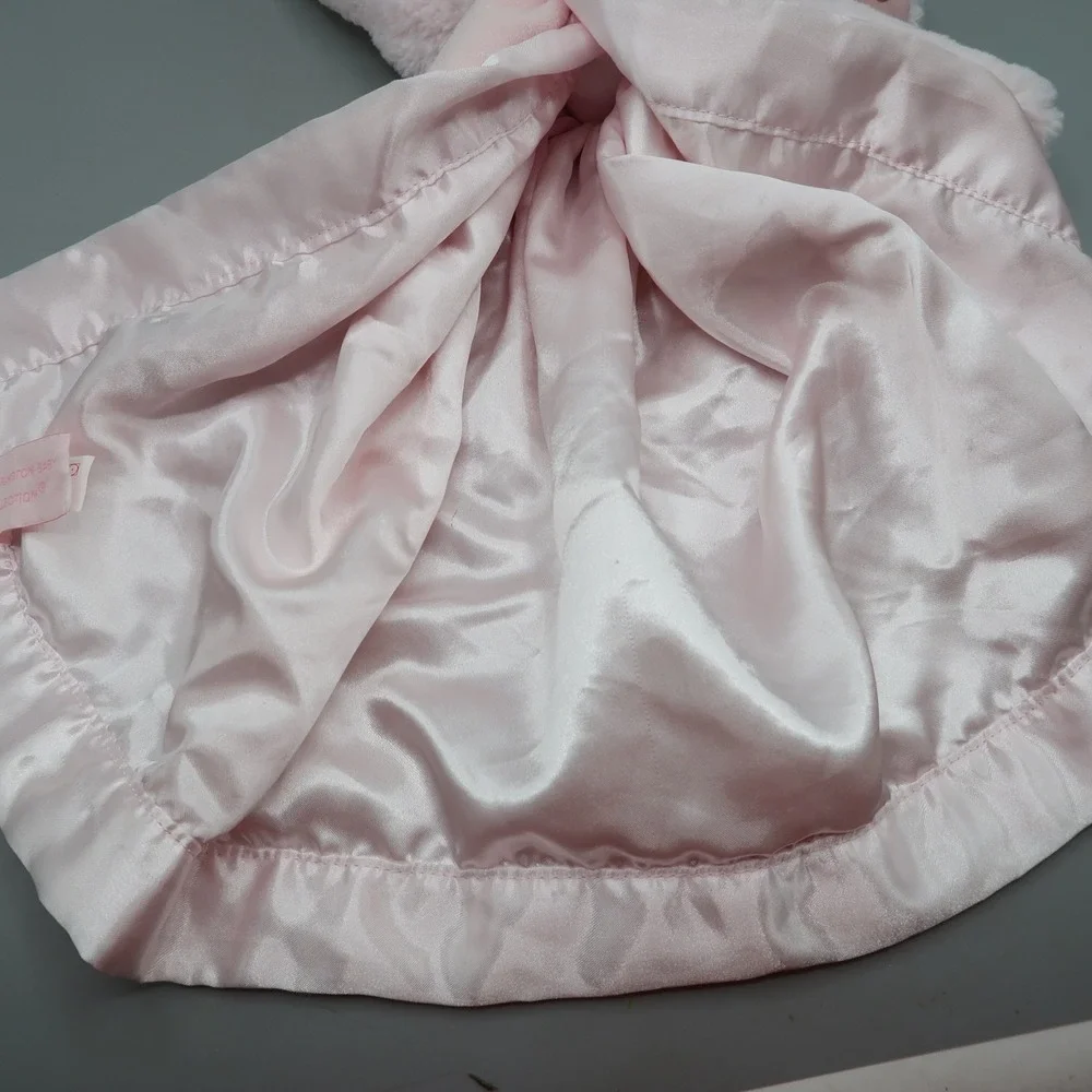 Bearington Baby Collection Puppy Dog Pink Satin Girl Security‎ Blanket Toy Lovey